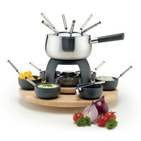 FONDUESET  - Silberfarben/Schwarz, Basics, Holz/Metall (45/45/21cm) - Mäser