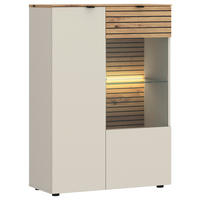 VITRINE Kaschmir, Eiche Artisan  - Kaschmir/Eiche Artisan, Basics, Glas/Holzwerkstoff (80/116/40cm) - Livetastic