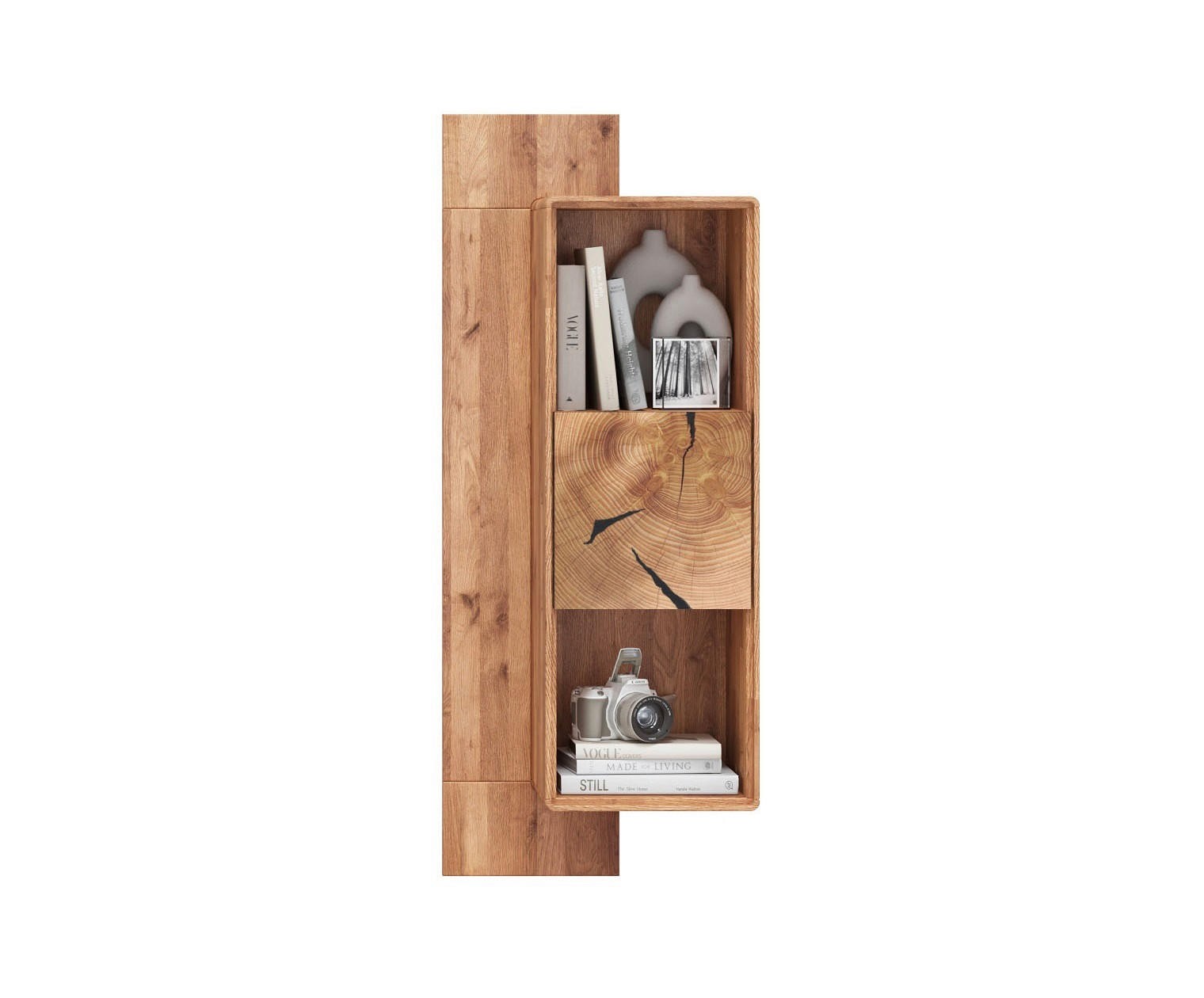 WANDBOARD Holz Wildeiche massiv Wildeiche  - Wildeiche, Basics, Holz (46,5/120/32cm) - Livetastic