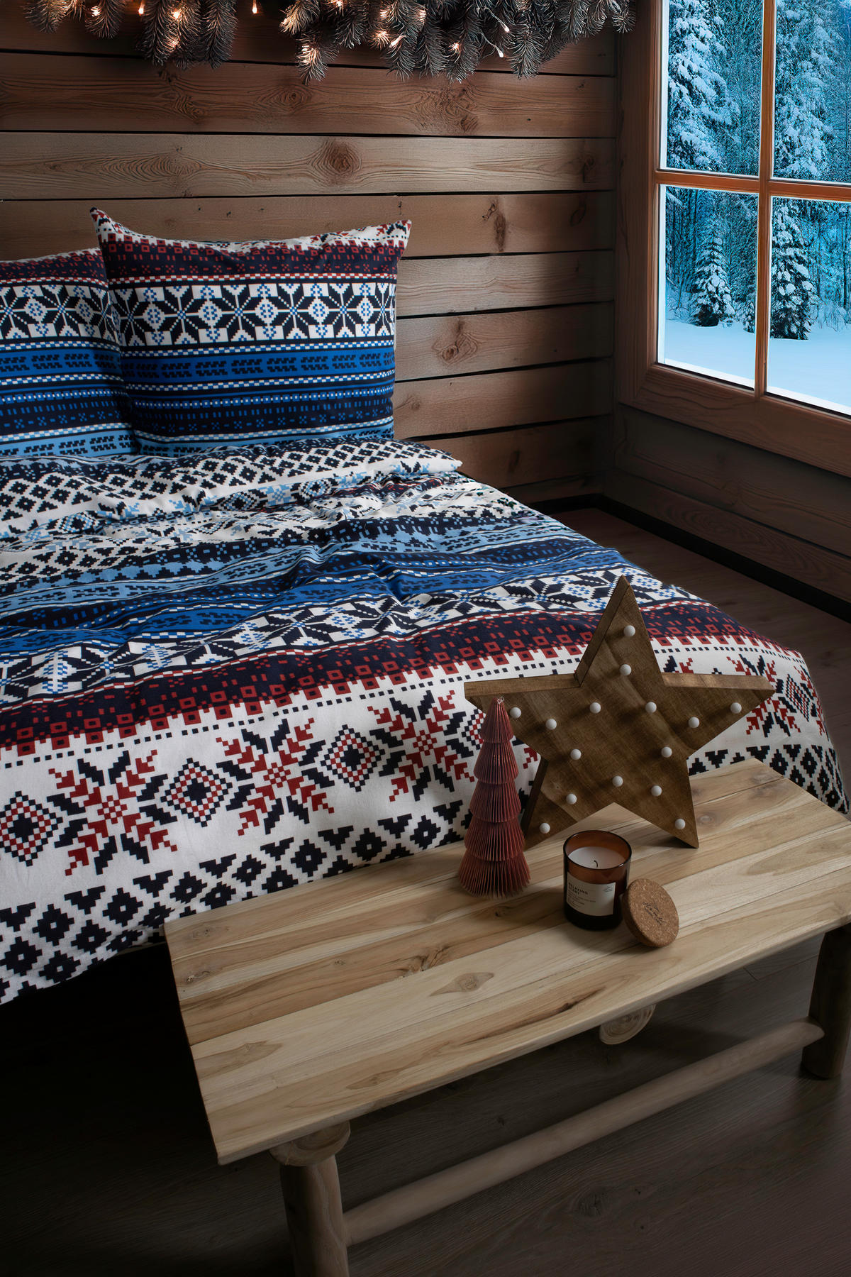 BETTWÄSCHE Aspen Biber 135/200 cm  - Blau/Rot, Design, Textil (135/200cm) - Fleuresse