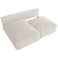 ECKSOFA Creme Cord Zierkissen, Rückenkissen, Schlaffunktion, Rücken echt  - Creme/Schwarz, MODERN, Kunststoff/Textil (153/200cm) - Xora