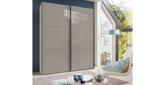 SCHWEBETÜRENSCHRANK  in Sahara  - Schwarz/Sahara, KONVENTIONELL, Glas/Holzwerkstoff (200/236/65cm) - Hom`in