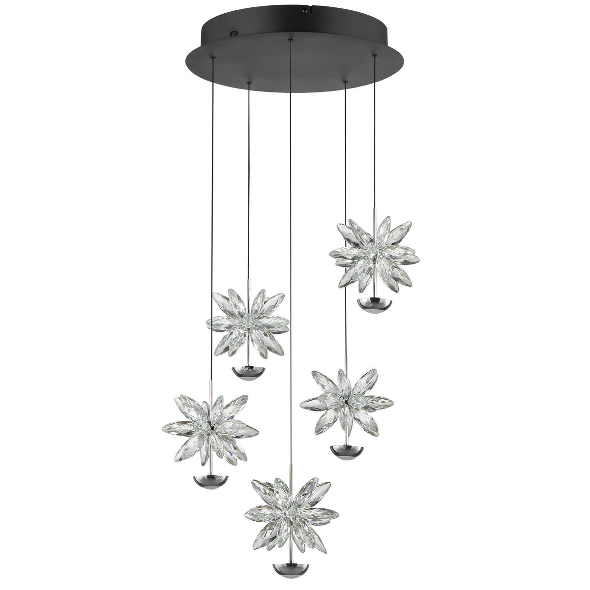 LED-PENDELLEUCHTE 42/170 cm    - Klar/Chromfarben, Basics, Glas/Metall (42/170cm) - Brilliant