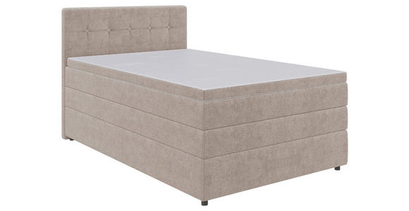 BOXSPRINGBETT 120/200 cm  in Beige  - Beige/Schwarz, KONVENTIONELL, Kunststoff/Textil (120/200cm) - Carryhome