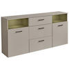 SIDEBOARD  in 180/86/38 cm  - Kaschmir/Schwarz, Design, Glas/Holzwerkstoff (180/86/38cm) - MID.YOU