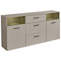 SIDEBOARD  in 180/86/38 cm  - Kaschmir/Schwarz, Design, Glas/Holzwerkstoff (180/86/38cm) - MID.YOU