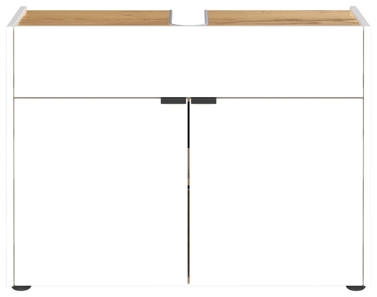 BADEZIMMER 2-teilig  in 80 cm  - Eichefarben/Schwarz, MODERN, Holzwerkstoff/Kunststoff (80cm) - Germania