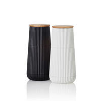 SALZ- UND PFEFFERMÜHLE SCAPE  - Schwarz/Weiß, Design, Keramik/Kunststoff (5,8/12,3cm) - AdHoc