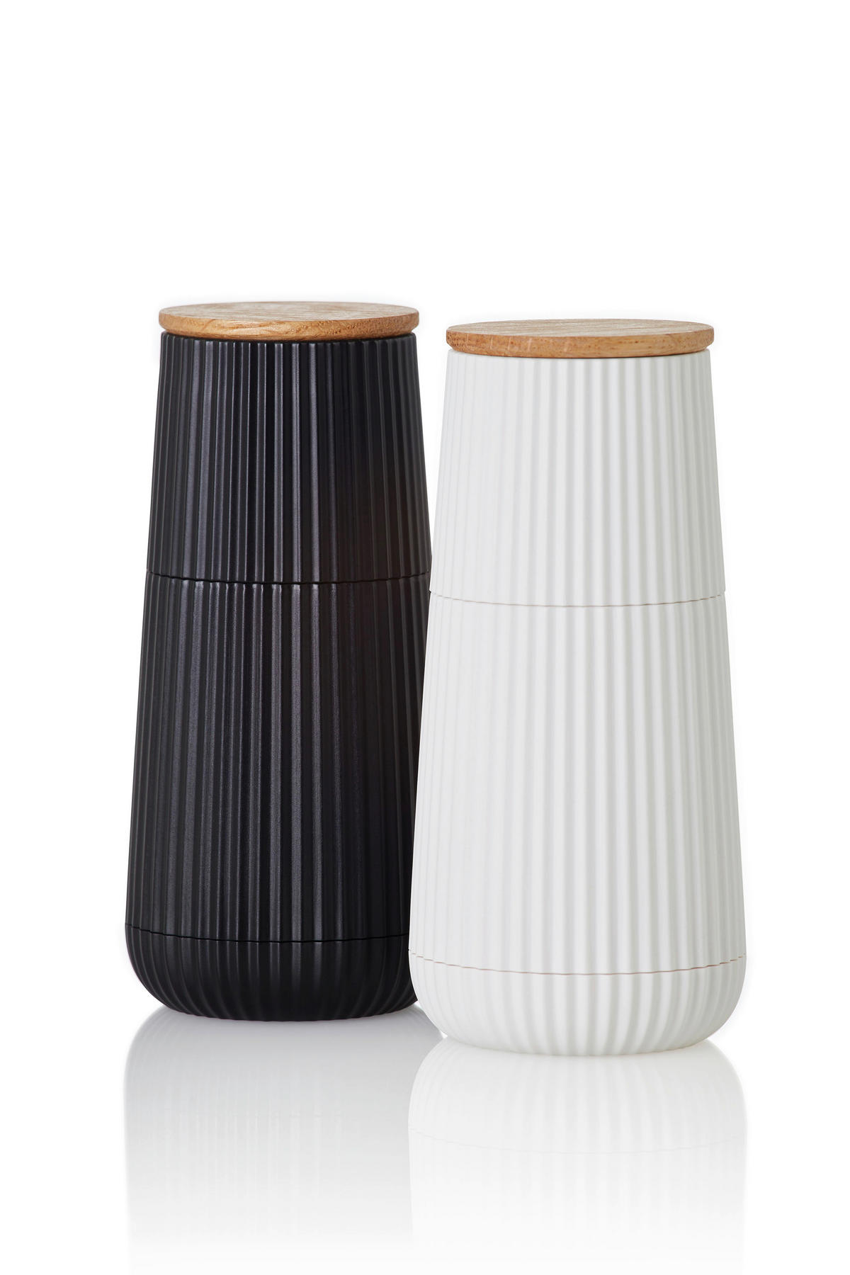 SALZ- UND PFEFFERMÜHLE SCAPE  - Schwarz/Weiß, Design, Keramik/Kunststoff (5,8/12,3cm) - AdHoc