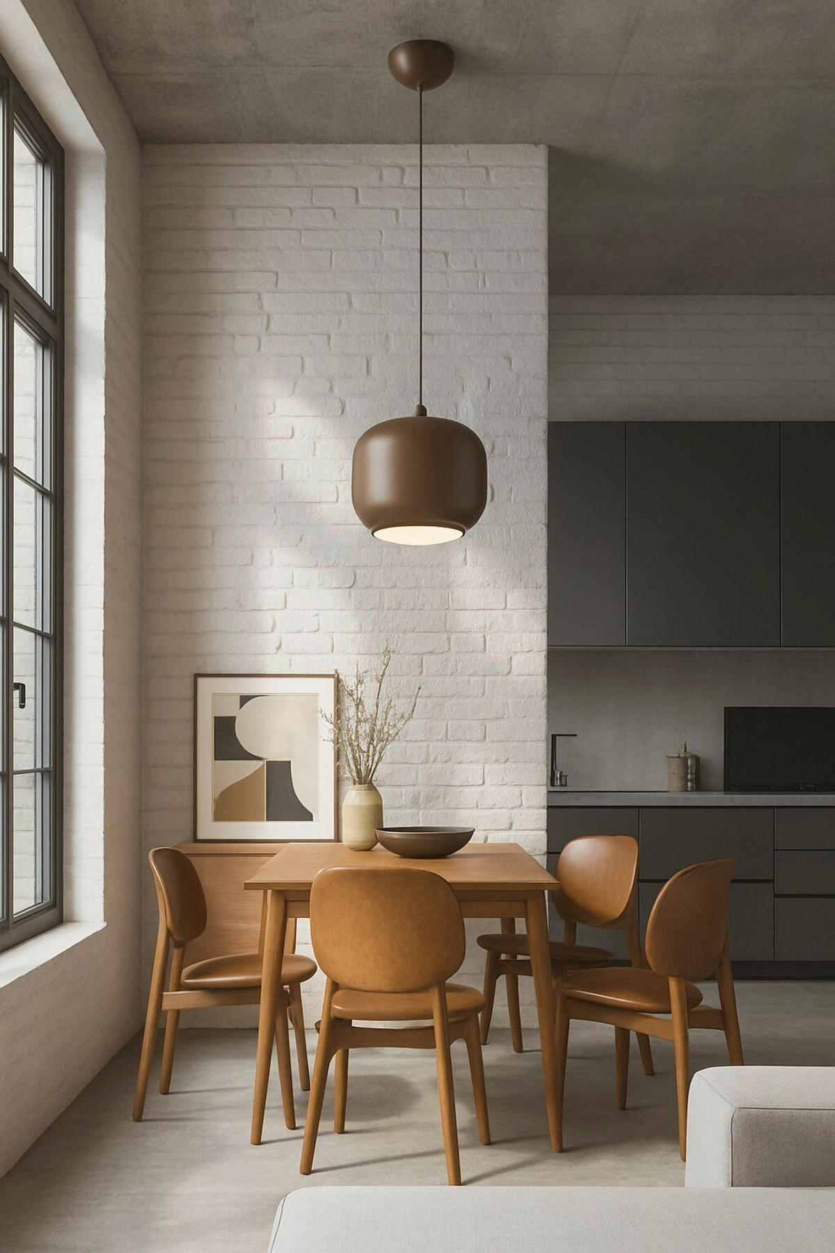 LED-HÄNGELEUCHTE Positano 30/30/26,3 cm  - Dunkelbraun, Design, Kunststoff/Metall (30/30/26,3cm)