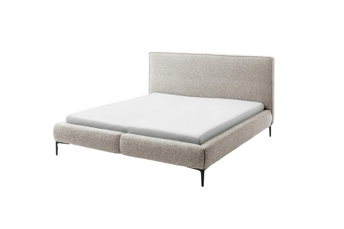ČALÚNENÁ POSTEĽ, 180/200 cm, krémová, čierna - čierna/krémová, Modern, kov/kompozitné drevo (180/200cm) - MID.YOU