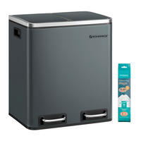 ABFALLSAMMLER 30 l  Metall, Kunststoff  - Schwarz, Basics, Kunststoff/Metall (41/47/31,5cm)