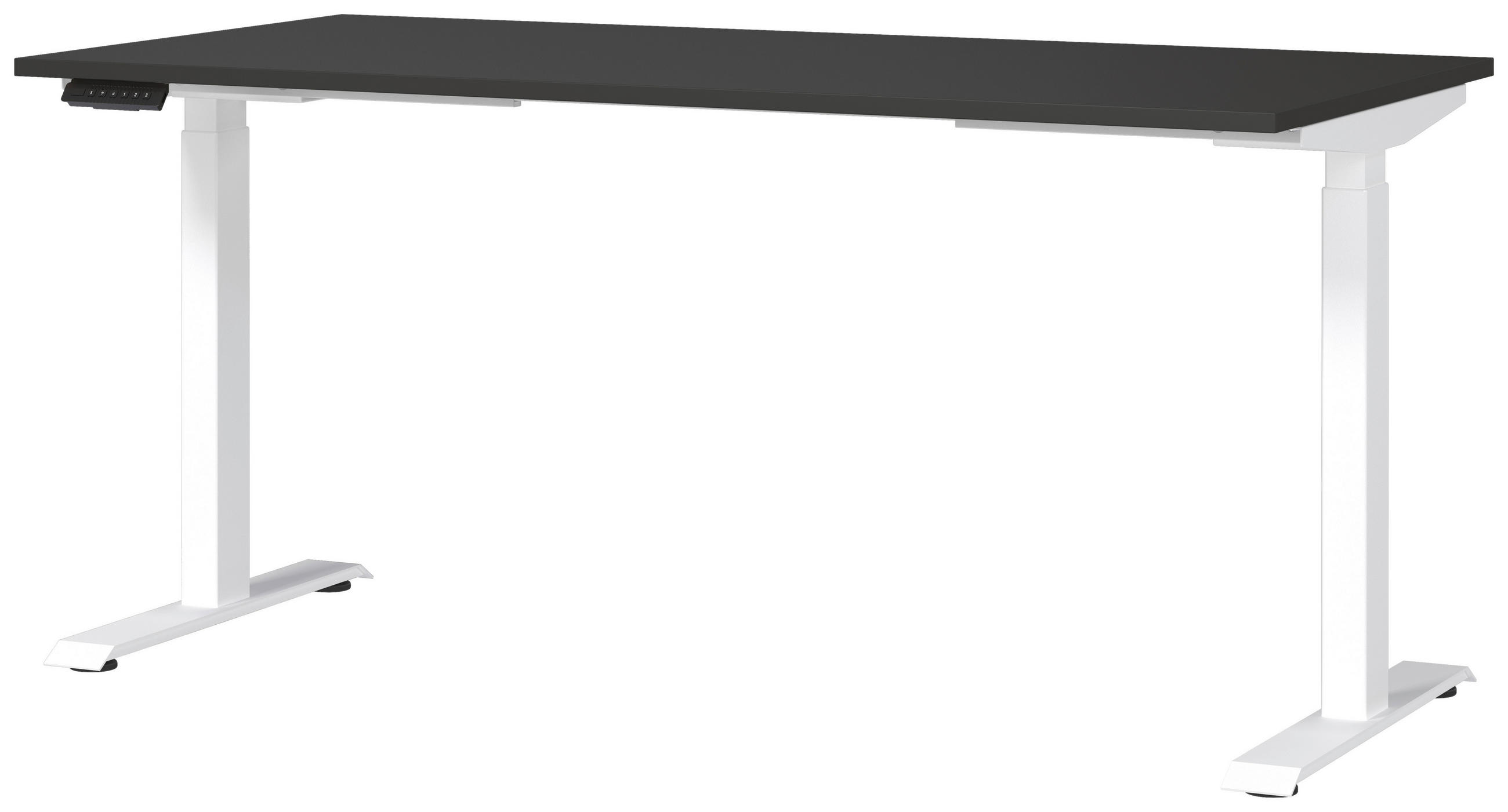 SCHREIBTISCH 160/80/72-118 cm Graphitfarben, Weiß elektrisch höhenverstellbar  - Graphitfarben/Weiß, MODERN, Holzwerkstoff/Metall (160/80/72-118cm) - Novel