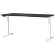 SCHREIBTISCH 160/80/72-118 cm Graphitfarben, Weiß elektrisch höhenverstellbar  - Graphitfarben/Weiß, MODERN, Holzwerkstoff/Metall (160/80/72-118cm) - Novel