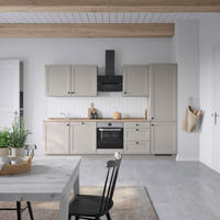 KÜCHENBLOCK Cascada 300 cm  in Grau, Eiche dunkel  - Eiche dunkel/Schwarz, MODERN, Holzwerkstoff/Metall (300cm) - Nobilia