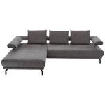 ECKSOFA in Mikrofaser Anthrazit  - Anthrazit/Schwarz, Design, Textil/Metall (224/305cm) - Dieter Knoll