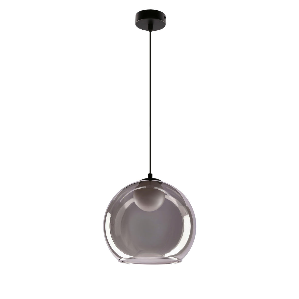 PENDELLEUCHTE 23/23/100 cm  - Schwarz/Weiß, Design, Glas/Metall (23/23/100cm)