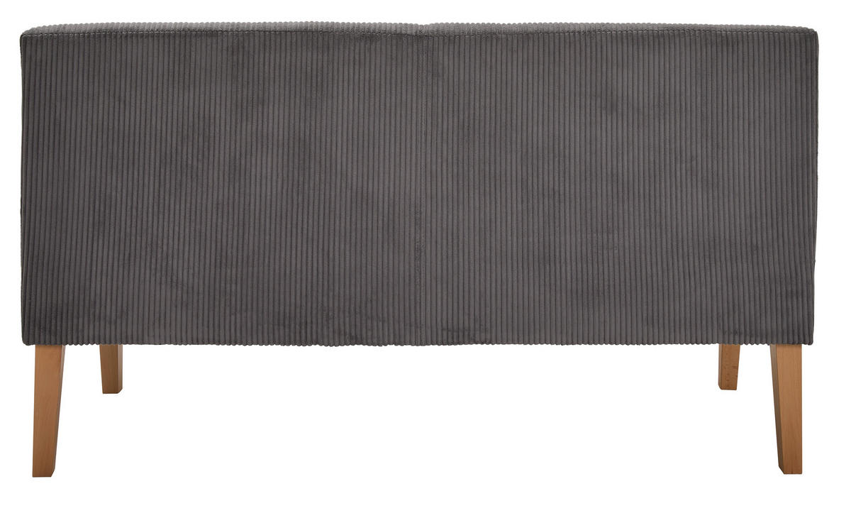 SITZBANK 163/88/75 cm Cord Anthrazit Buche massiv  - Anthrazit/Buchefarben, KONVENTIONELL, Holz/Textil (163/88/75cm) - home24