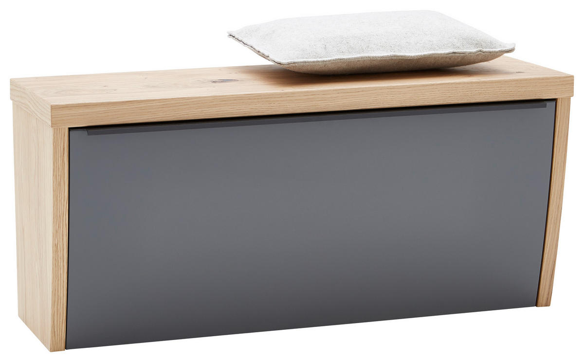 GARDEROBENBANK  in 92/42/31 cm  - Eichefarben/Anthrazit, Design, Metall (92/42/31cm) - Dieter Knoll