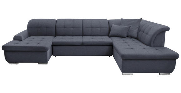 WOHNLANDSCHAFT  in Flachgewebe Grau  - Silberfarben/Grau, Design, Textil/Metall (145/342/208cm) - Cantus