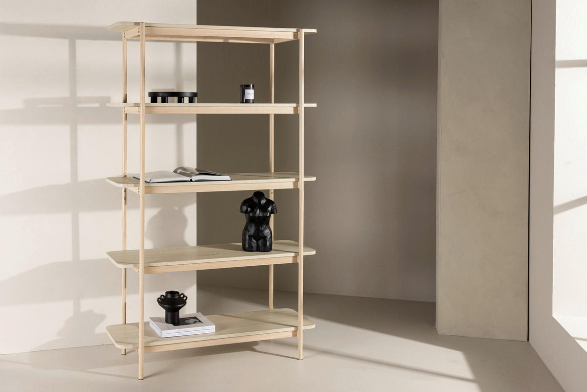 HYLLA i 120/190/40 cm beige  - beige, Modern, metall/trä (120/190/40cm) - Livetastic