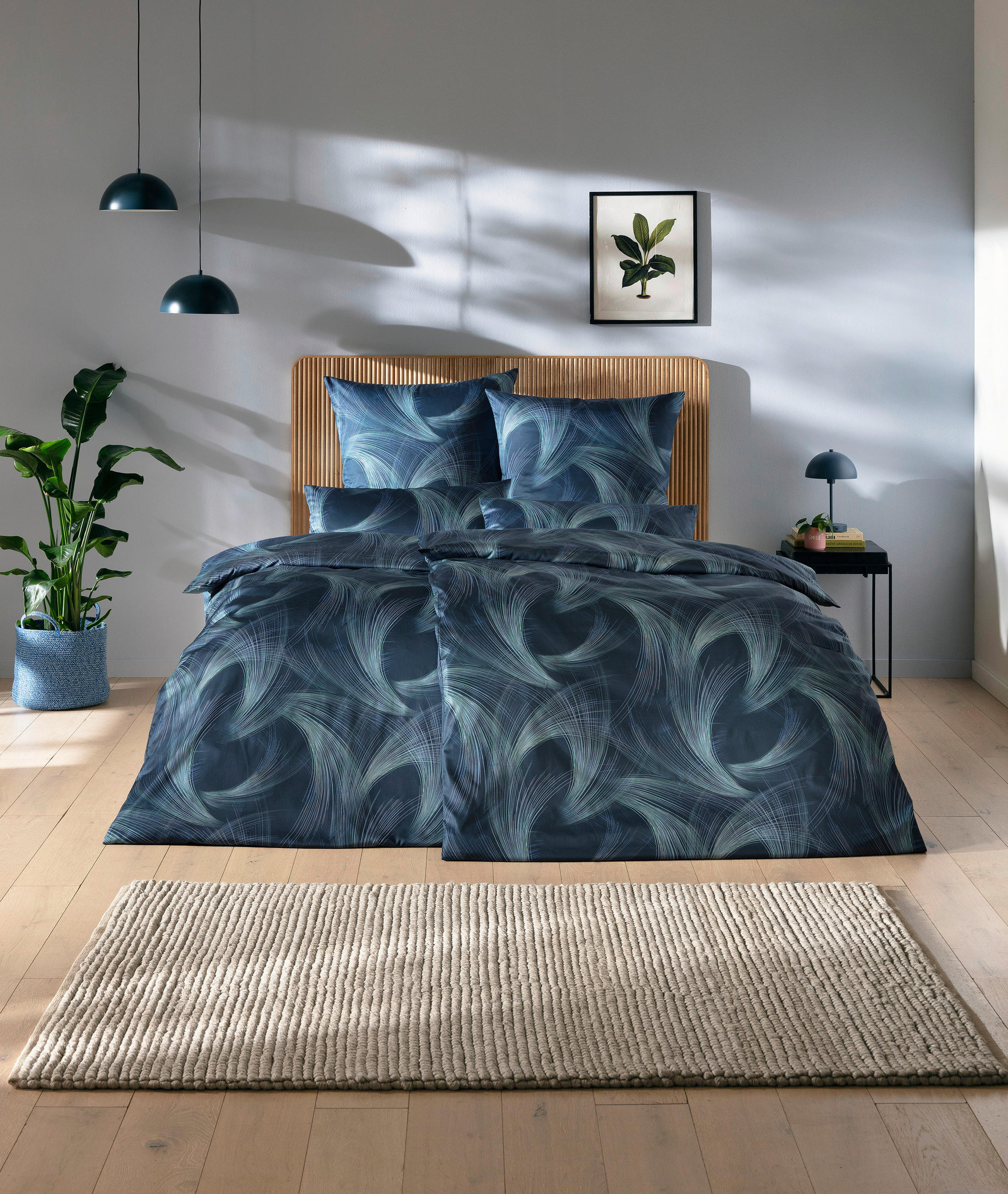 BETTWÄSCHE Atelier Makosatin 135/200 cm  - Blau, Design, Textil (135/200cm) - Estella
