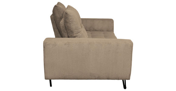 BIGSOFA  in Cord Beige  - Beige/Schwarz, KONVENTIONELL, Textil/Metall (246/100/116cm) - Carryhome