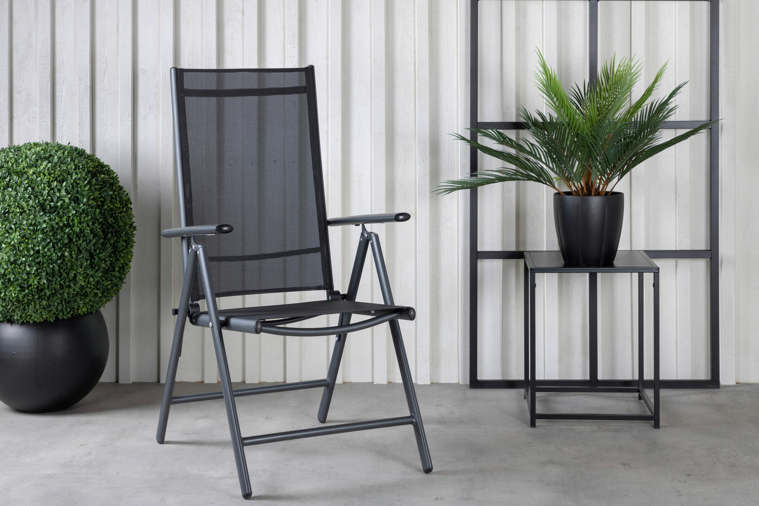 UTESTOLAR SET i metall, textil svart  - svart, Klassisk, metall/textil (55/108/62cm) - Gardenson