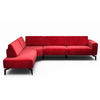 ECKSOFA Cosy Rot Samt  - Rot/Schwarz, Design, Textil/Metall (213/296cm) - SENSOO