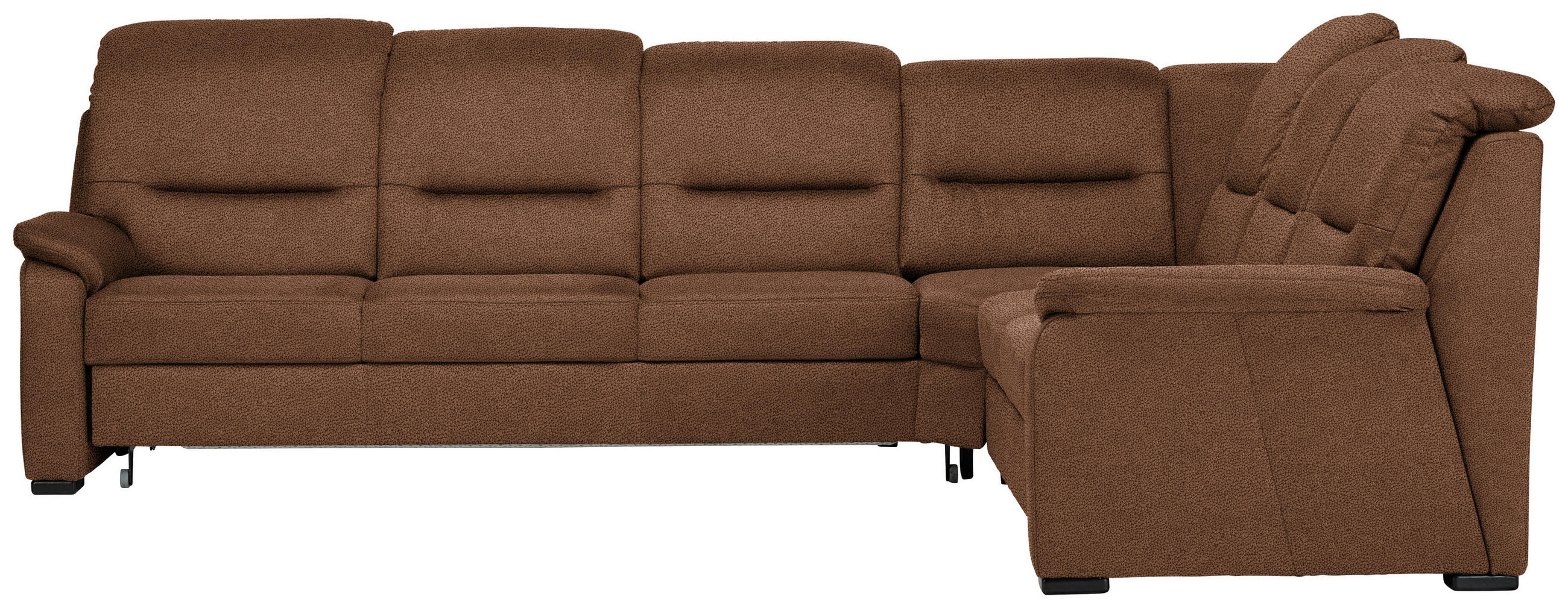 ECKSOFA in Mikrofaser Hellbraun  - Hellbraun/Schwarz, Konventionell, Holz/Textil (303/245cm) - Beldomo Comfort