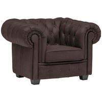 CHESTERFIELD-SESSEL - Wengefarben/Dunkelbraun, LIFESTYLE, Holz/Textil (115/76,5/96cm) - Landscape
