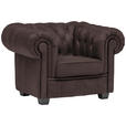 CHESTERFIELD-SESSEL - Wengefarben/Dunkelbraun, LIFESTYLE, Holz/Textil (115/76,5/96cm) - Landscape