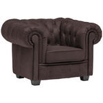 CHESTERFIELD-SESSEL - Wengefarben/Dunkelbraun, LIFESTYLE, Holz/Textil (115/76,5/96cm) - Landscape