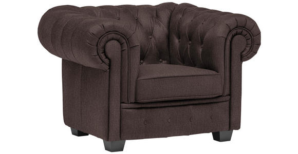 CHESTERFIELD-SESSEL - Wengefarben/Dunkelbraun, LIFESTYLE, Holz/Textil (115/76,5/96cm) - Landscape