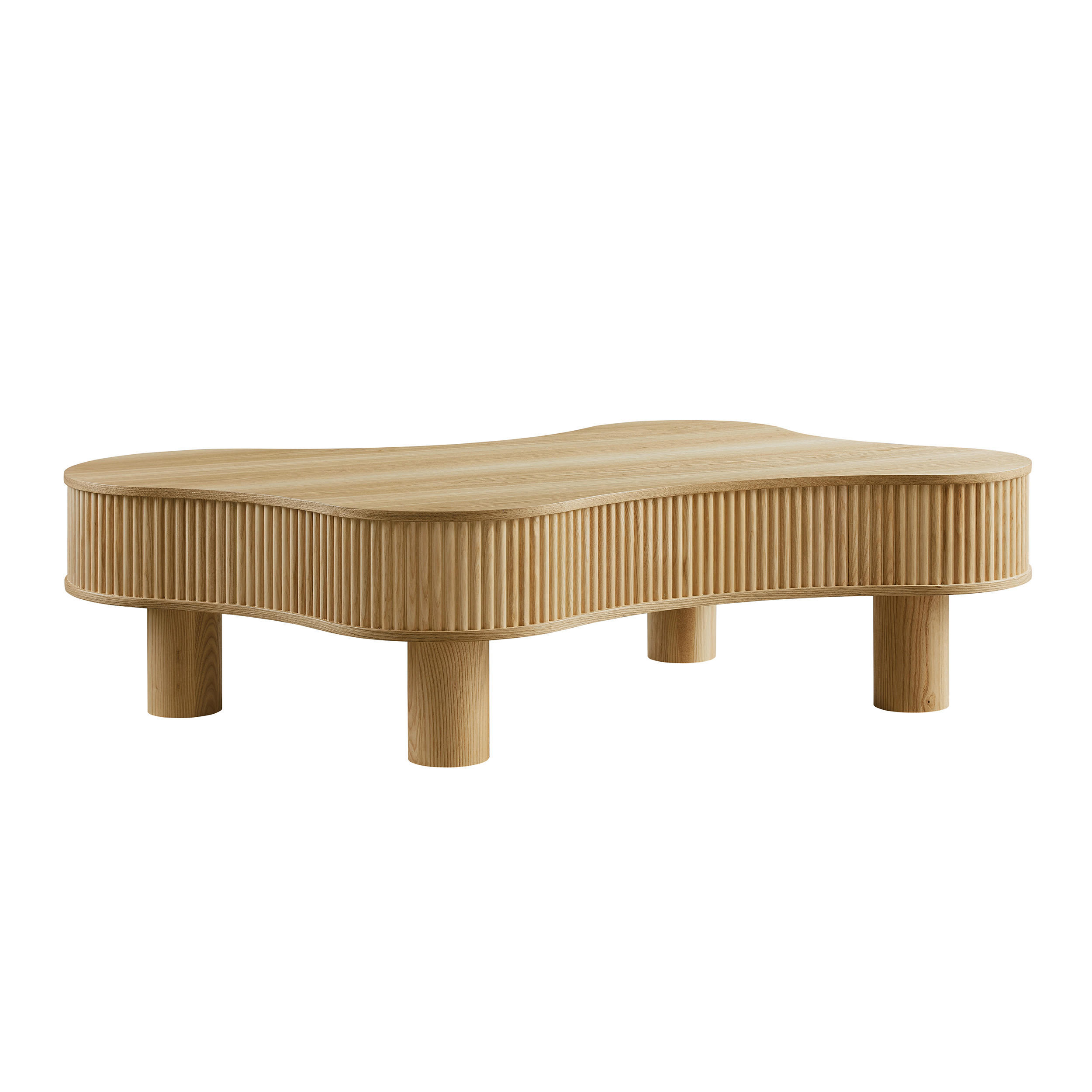COUCHTISCH furniert 116/77/32 cm Freiform Naturfarben  - Naturfarben, MODERN, Holzwerkstoff (116/77/32cm) - Livetastic