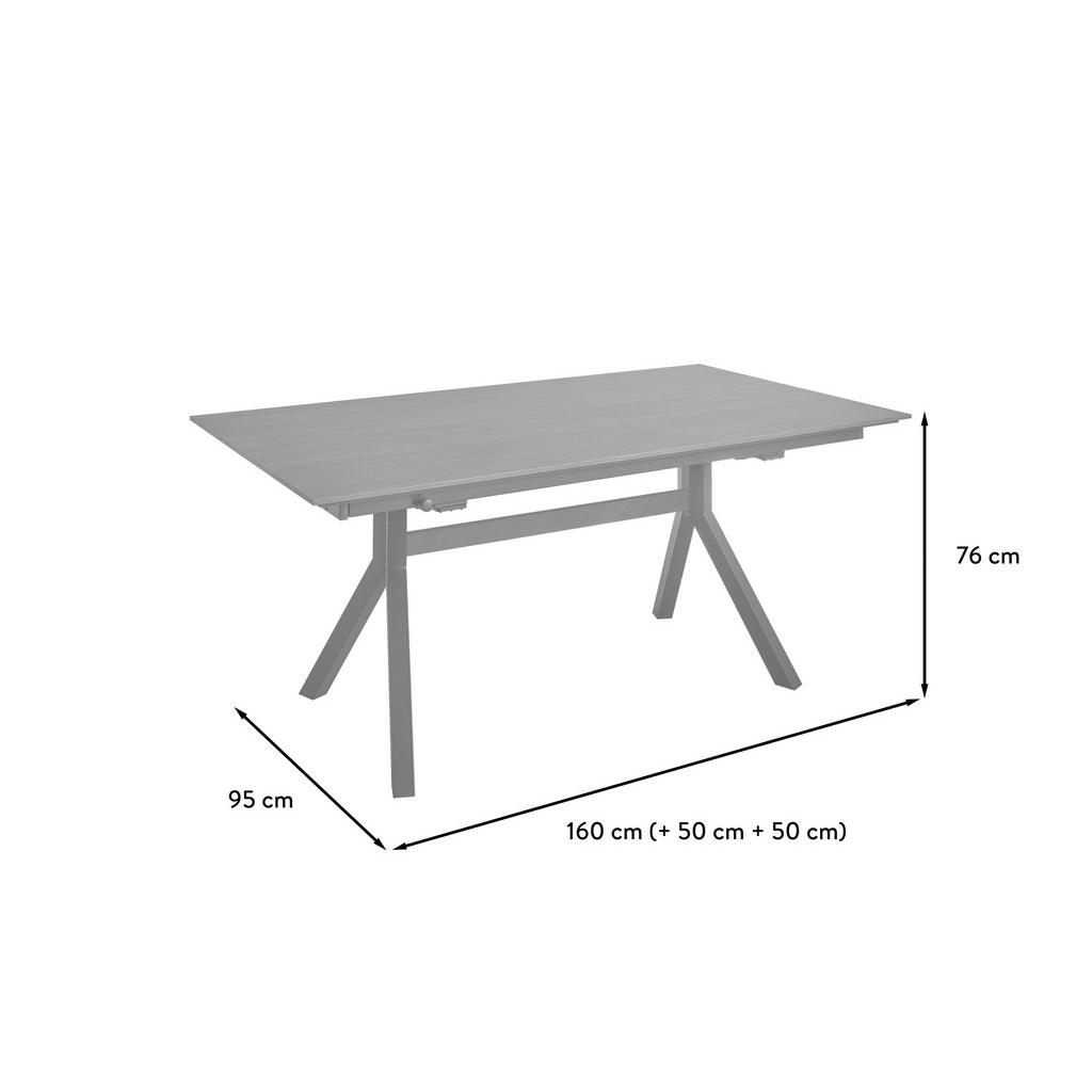 Thumbnail - Celina Home Esstisch Paris, Schwarz, Schiefer, Metall, Holzwerkstoff, rechteckig, Y-Form, 95x76x160-260 cm, ausziehbar, ...