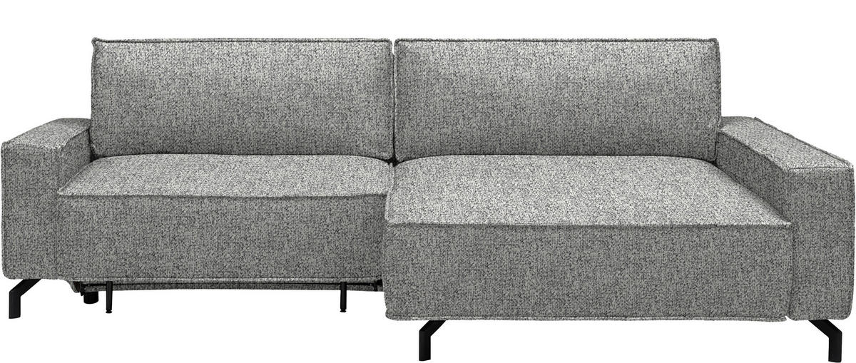 ECKSOFA  in Mikrovelours Naturfarben  246/164 cm  - Schwarz/Naturfarben, Design, Textil (246/164cm) - Sedda