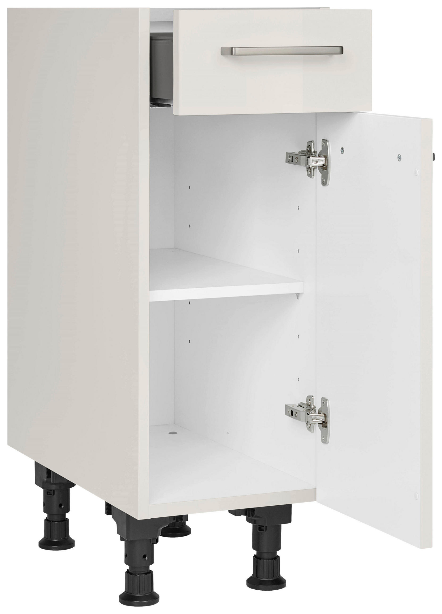 SCHUBKASTENUNTERSCHRANK 30/87/56 cm  in Hellgrau  - Edelstahlfarben/Hellgrau, MODERN, Holzwerkstoff/Metall (30/87/56cm) - Nobilia