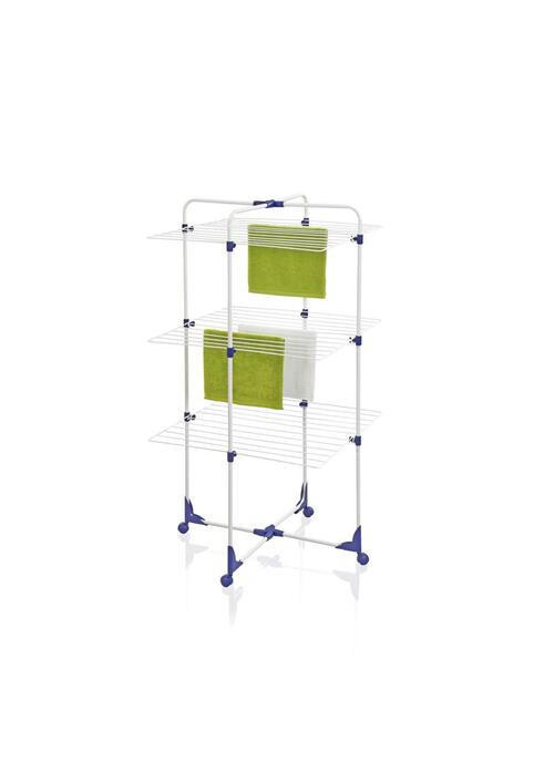 TURMTROCKNER CLASSIC TOWER 68/68/126 cm  - Blau/Weiss, Konventionell, Metall (68/68/126cm) - Leifheit