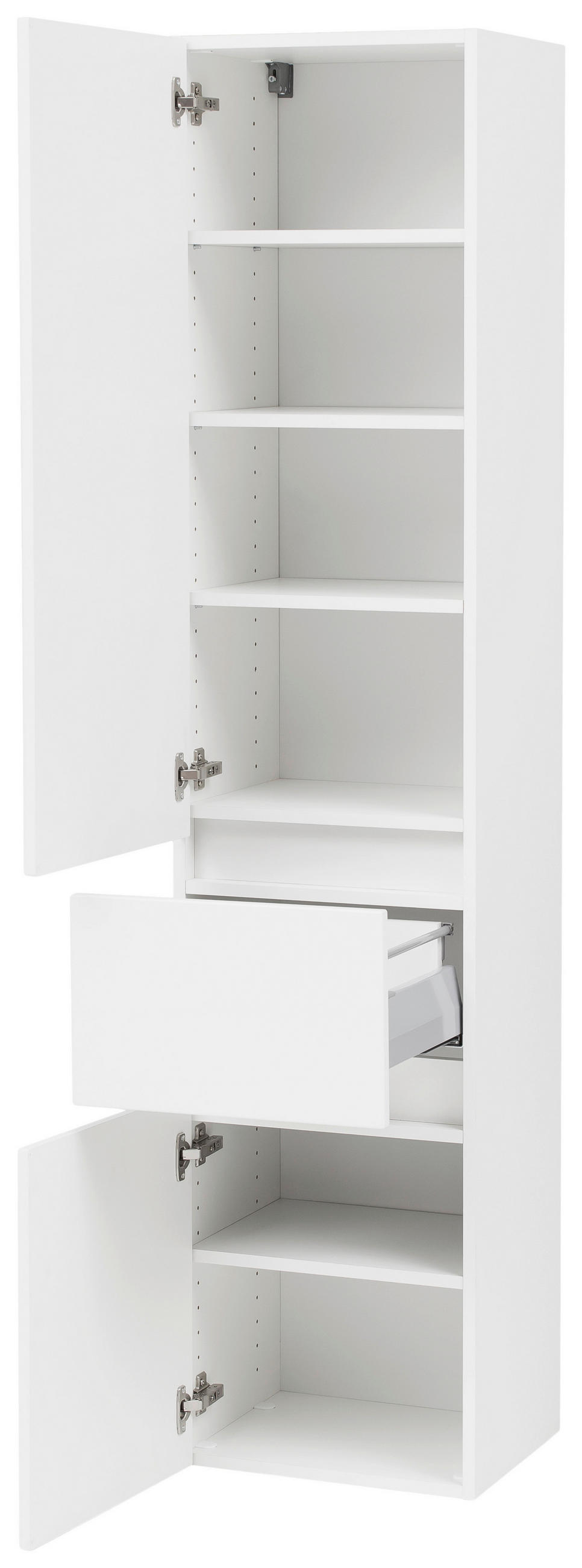 VYSOKÁ SKŘÍŇ, bílá, bílá, 40/180/35 cm - bílá/barvy stříbra, Konvenční, kompozitní dřevo/plast (40/180/35cm) - Held