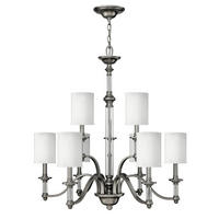 KRONLEUCHTER 81.3/99 cm    - Nickelfarben, Lifestyle, Glas/Textil (81.3/99cm) - Elstead Lighting