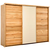 SCHWEBETÜRENSCHRANK 285/216/70 cm 3 Tür(en)-türig Sandfarben, Wildeiche  - Sandfarben/Wildeiche, Design, Glas/Holz (285/216/70cm) - Linea Natura