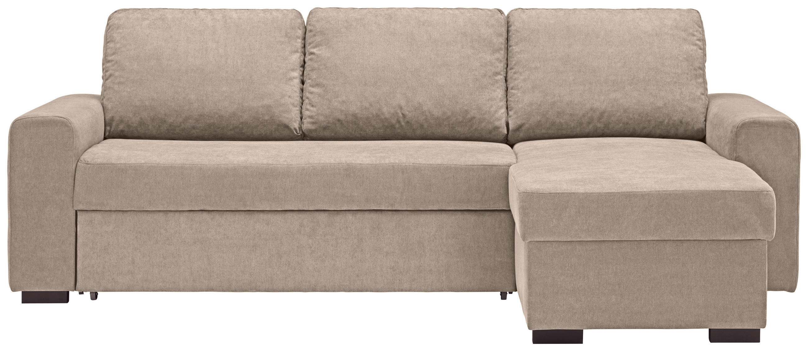 ECKSOFA inkl.Funktionen Beige Webstoff  - Beige/Schwarz, Design, Textil (245/160cm) - Xora
