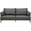 2-SITZER-SOFA Dunkelgrau Echtleder Lederlook  - Dunkelgrau/Schwarz, Design, Leder/Holz (195/87/90cm) - MID.YOU