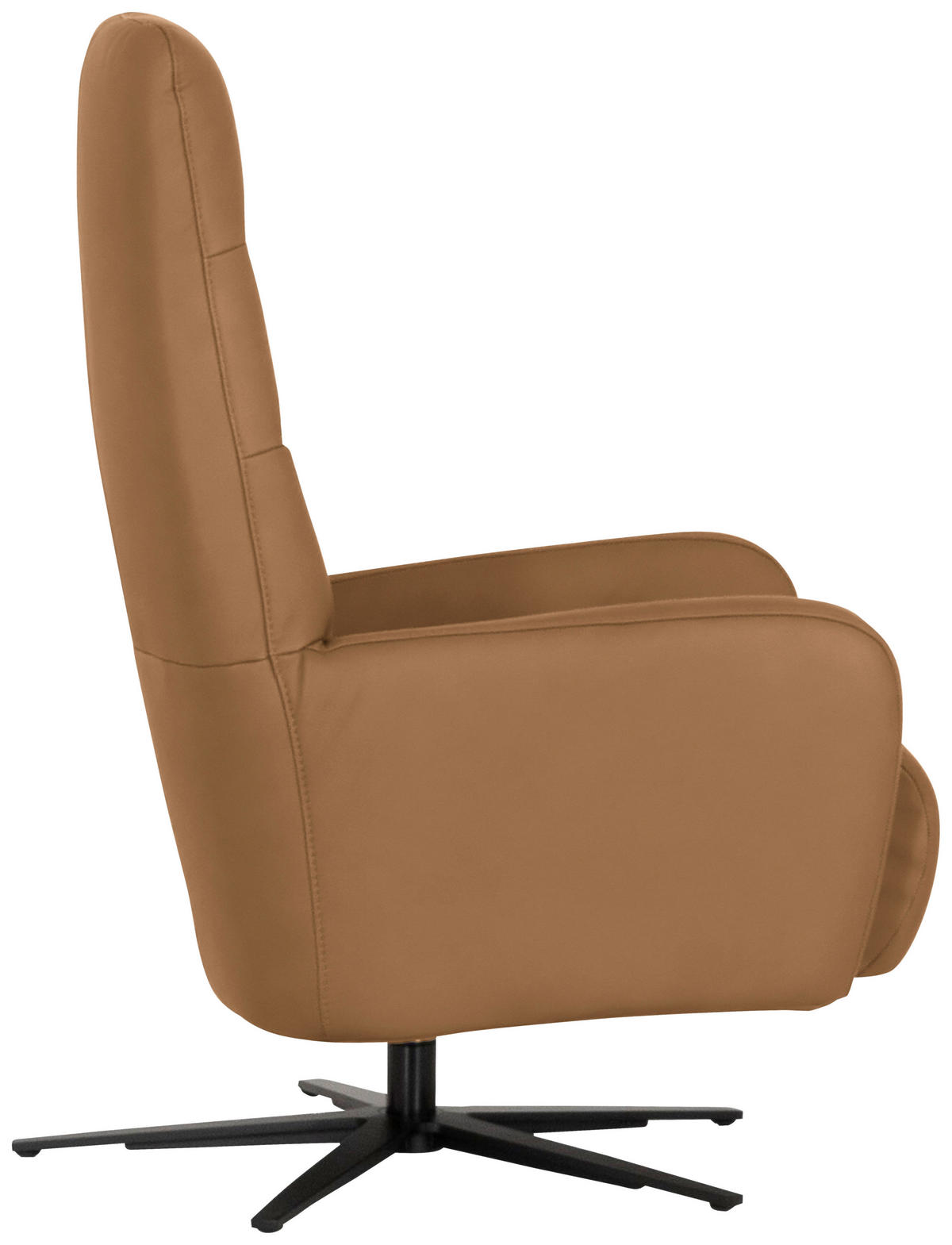 RELAXSESSEL Leder Hellbraun  - Hellbraun/Schwarz, Modern, Leder/Metall (66/110/83cm) - Joop!