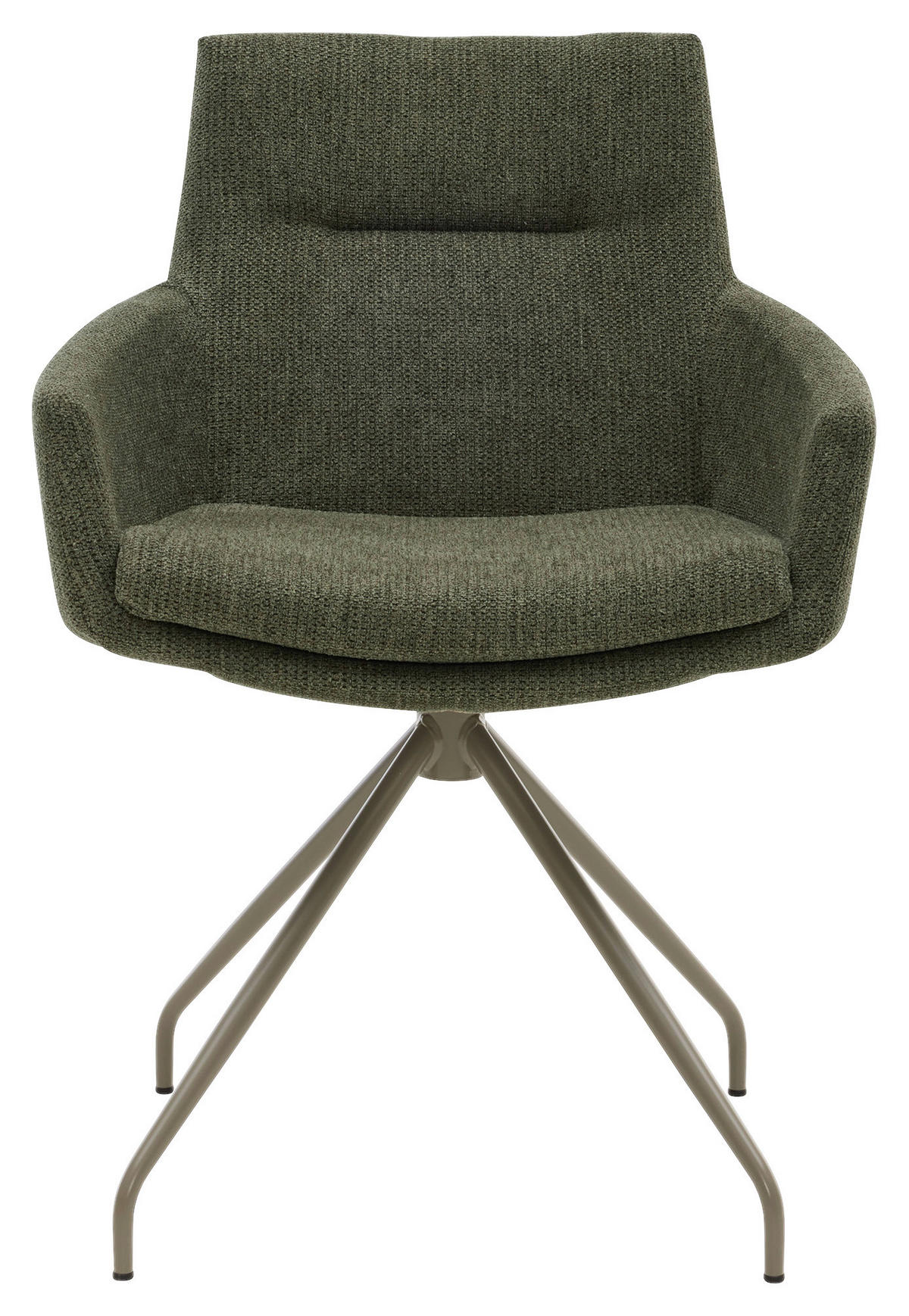 ARMLEHNSTUHL  Sitzfläche 360° drehbar, Gestellauswahl, Stoff-/Lederauswahl Cord  Dunkelgrün  - Dunkelgrün/Silberfarben, Design, Textil/Metall (61/85/64cm) - Musterring