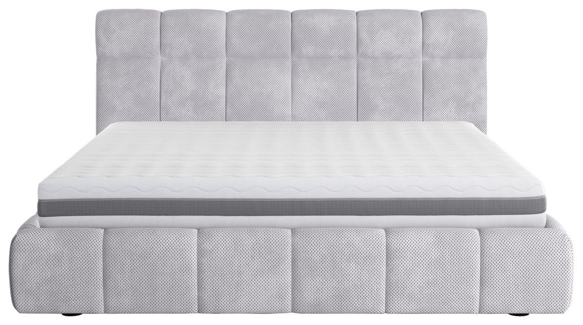 KÁRPITOZOTT ÁGY 180/200 cm  szürke  - fekete/antracit, Basics, faalapú anyag/textil (180/200cm) - Carryhome
