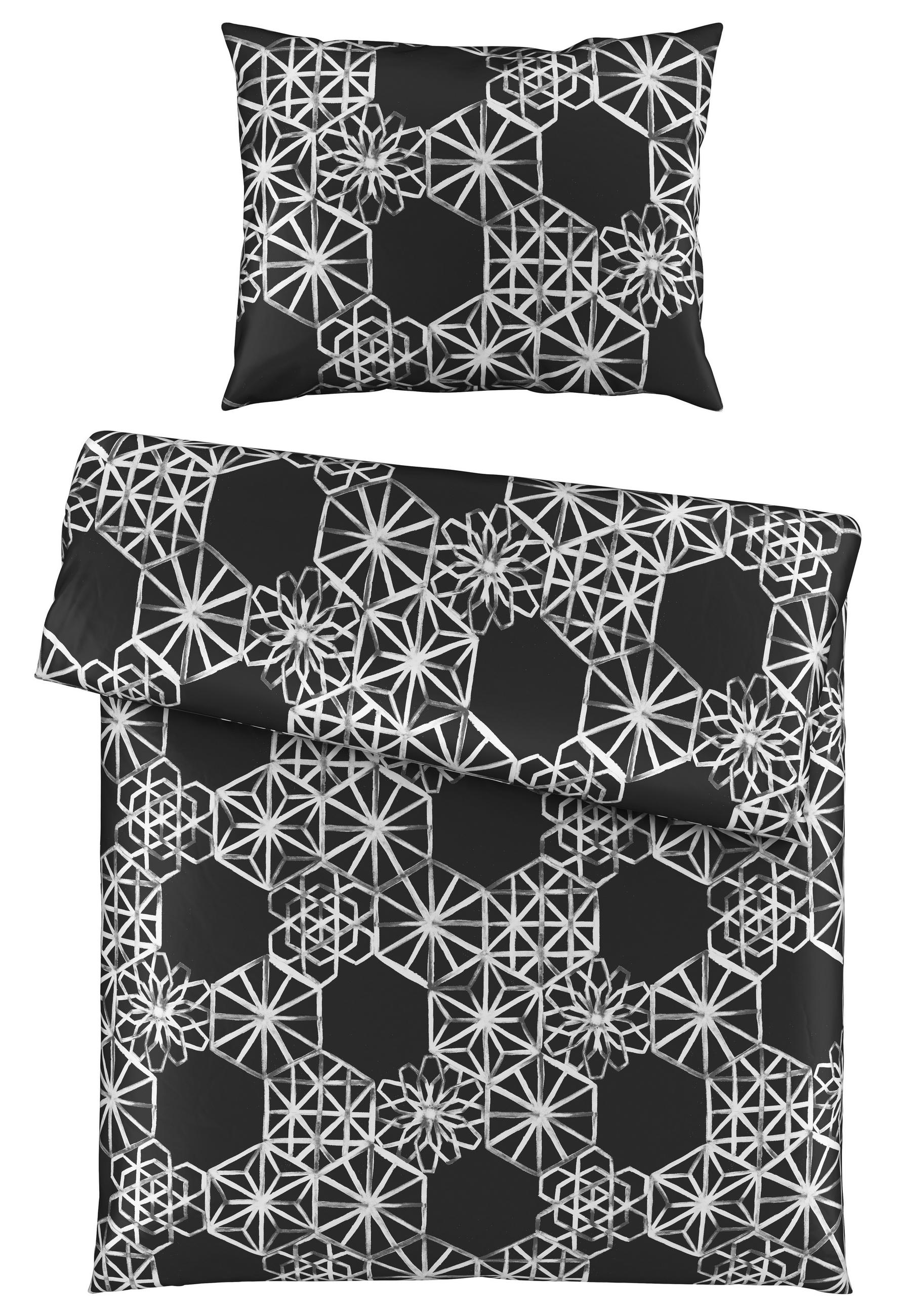 BETTWÄSCHESET Satin 160/210 cm  65 cm/100 cm  - Anthrazit, Konventionell, Textil (160/210cm) - Novel