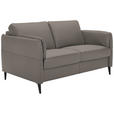 2,5-SITZER Latina in Echtleder Graubraun   - Graubraun/Schwarz, Design, Leder/Metall (164/84/99cm) - Dieter Knoll