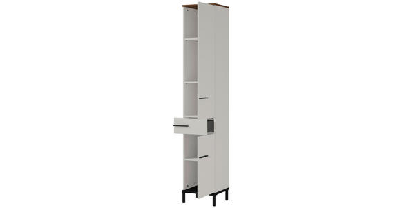 HOCHSCHRANK 34/190/34 cm  - Kaschmir/Nussbaumfarben, MODERN, Holzwerkstoff/Metall (34/190/34cm) - Xora